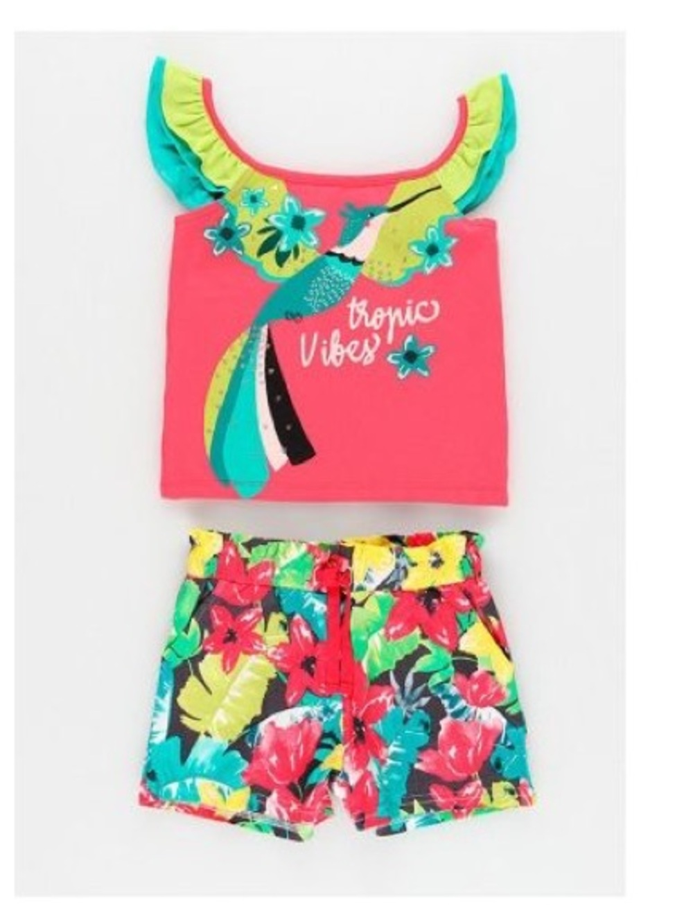 Tropic Vibes Pink Floral Kids Matching Set
